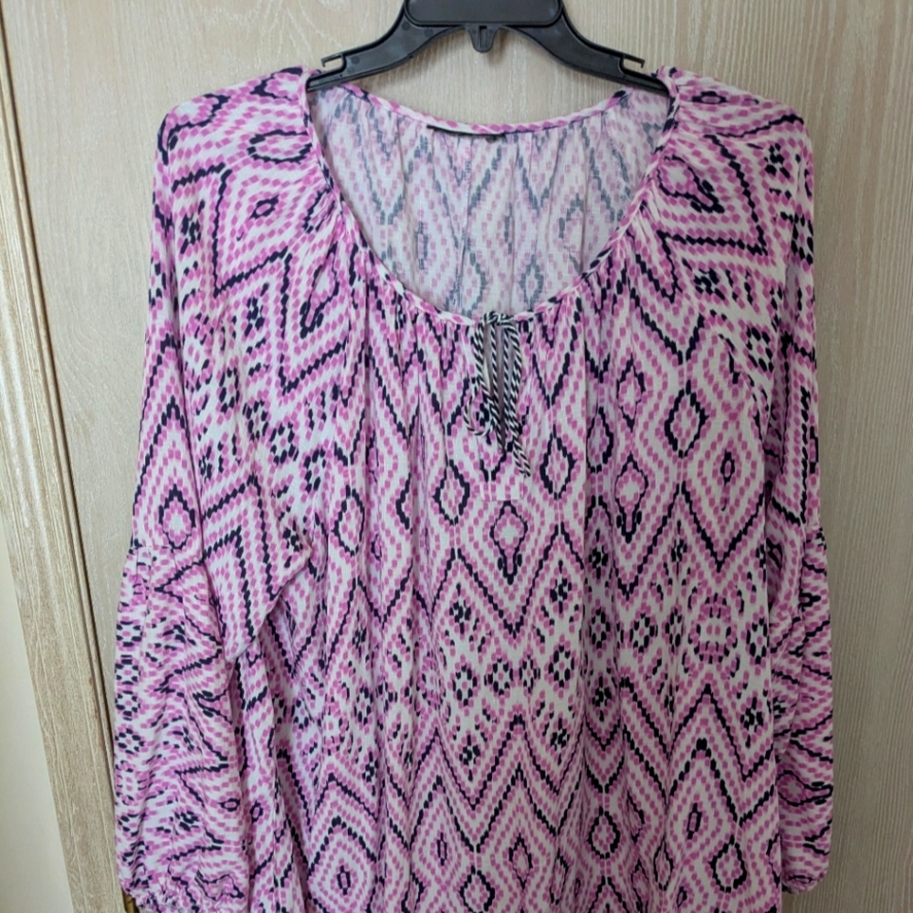 Pink Patterned Women's Top